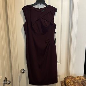 Adrianna Papell Elegant Burgundy Sleeveless Dress